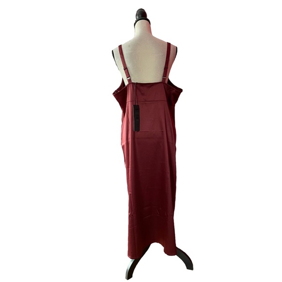 NWT Disturbia Red Medeina Lace Trim Satin Midi Slip Dress - Picture 3 of 3